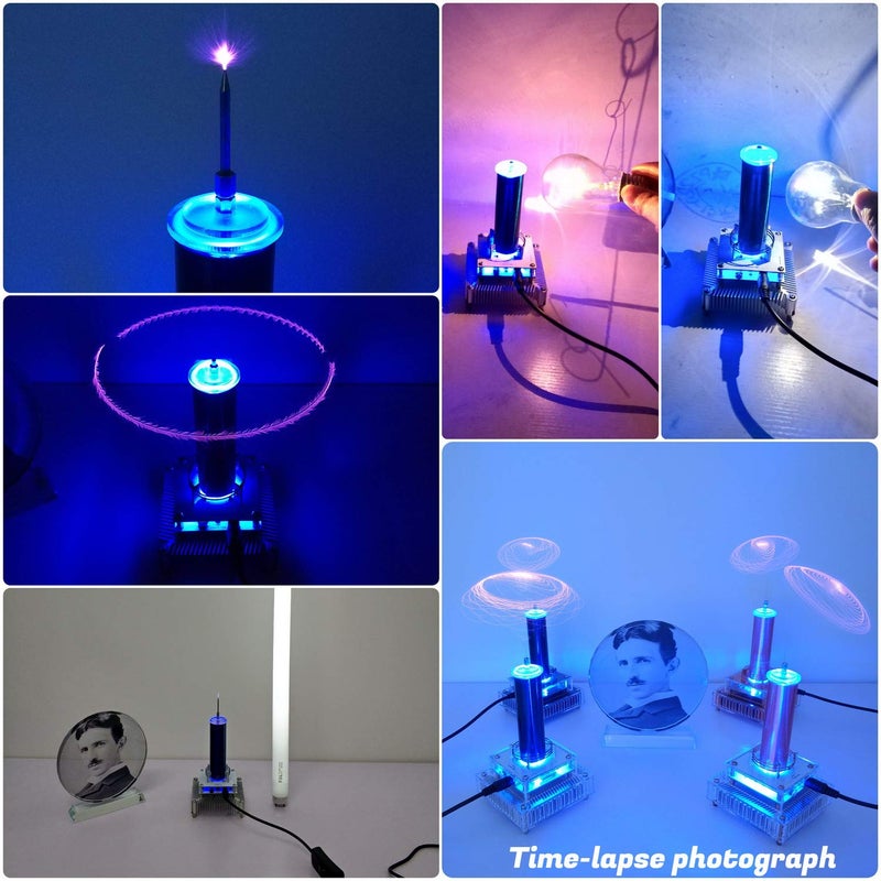 Joytech Music Tesla Coil Acrylic Base Shell Arc Plasma Loudspeaker Wireless Transmission Experiment Desktop Toy Model (YS01) - Image 4
